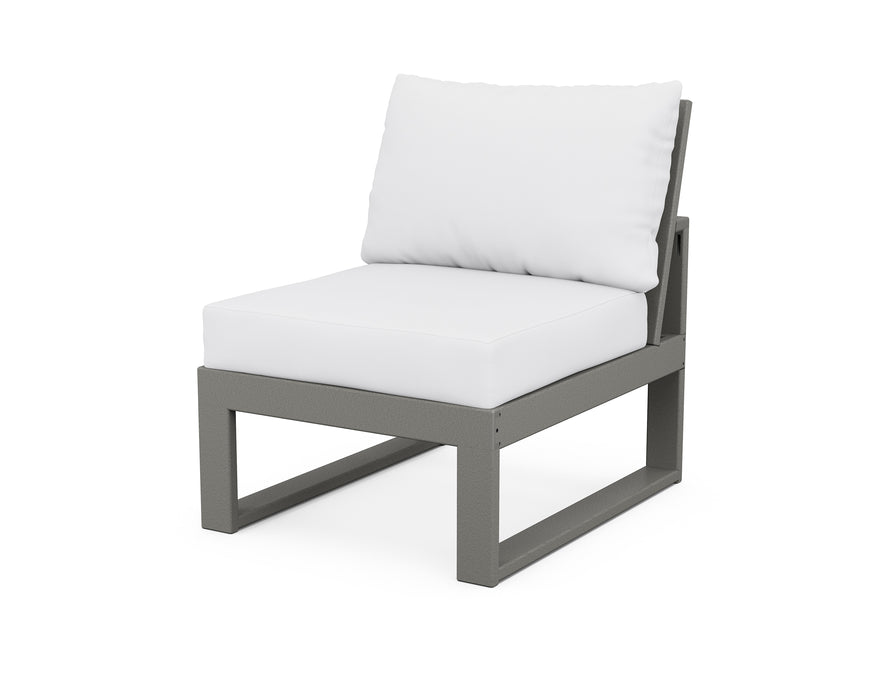 POLYWOOD Modular Armless Chair in Slate Grey / Natural