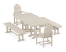 POLYWOOD Classic Adirondack 5-Piece Farmhouse Dining Set with Benches in Sand image