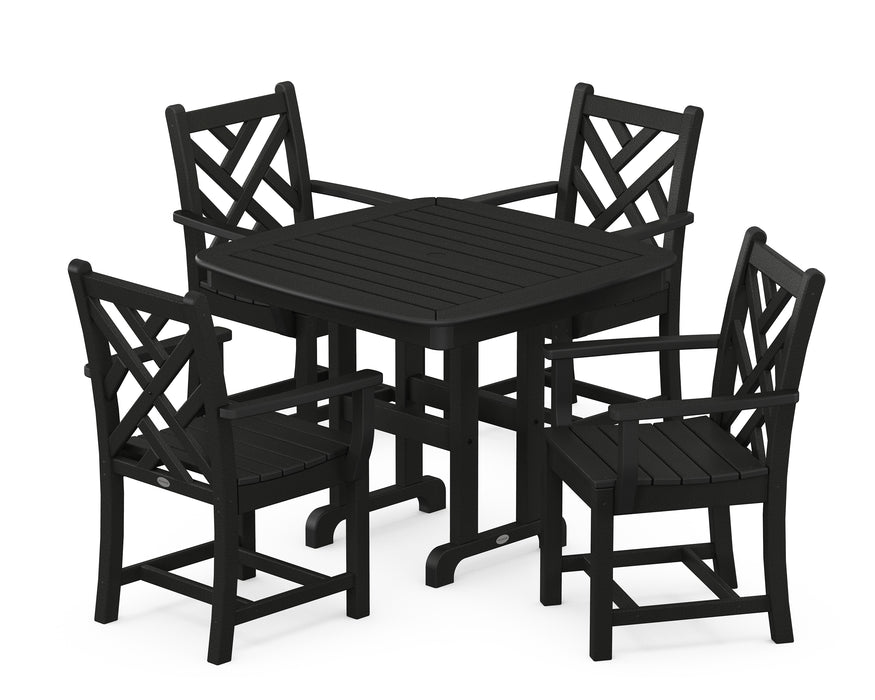 POLYWOOD Chippendale 5-Piece Dining Set in Black