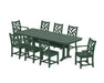 POLYWOOD Chippendale 9-Piece Dining Set with Trestle Legs in Green image