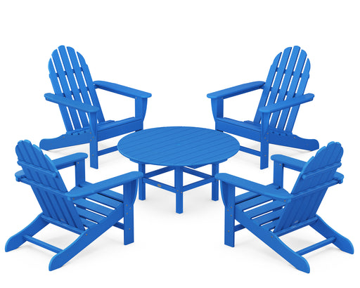 POLYWOOD Classic Adirondack 5-Piece Conversation Set in Pacific Blue image