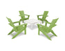 POLYWOOD Quattro 5-Piece Conversation Set in Lime / White image