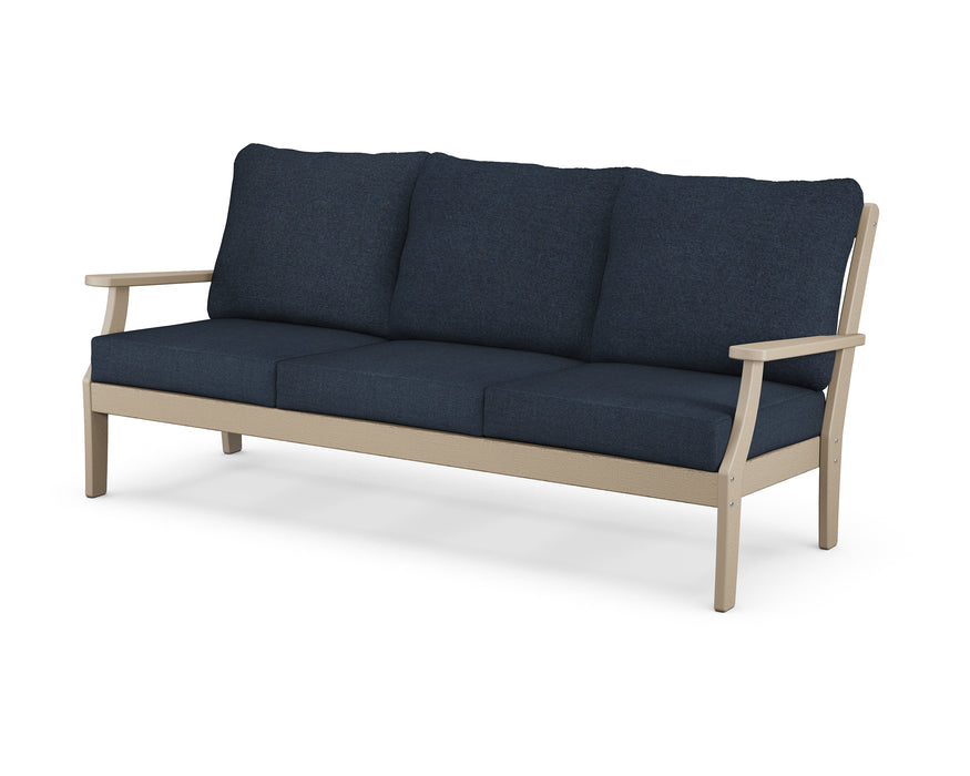 POLYWOOD Braxton Deep Seating Sofa in Vintage Sahara / Marine Indigo