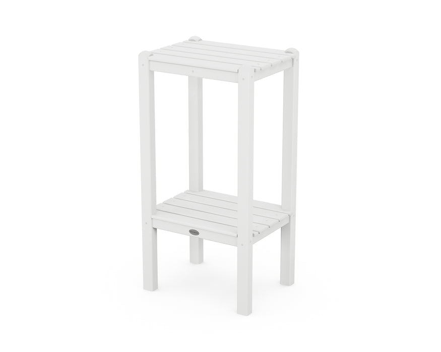 POLYWOOD Two Shelf Bar Side Table in White image