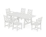 POLYWOOD Chippendale 7-Piece Rustic Farmhouse Dining Set in White image