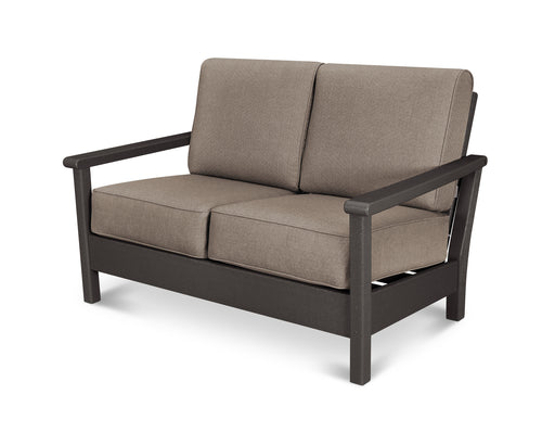 POLYWOOD Harbour Deep Seating Loveseat in Vintage Coffee / Sancy Shale image