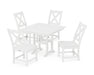 POLYWOOD Braxton Side Chair 5-Piece Farmhouse Dining Set in White image