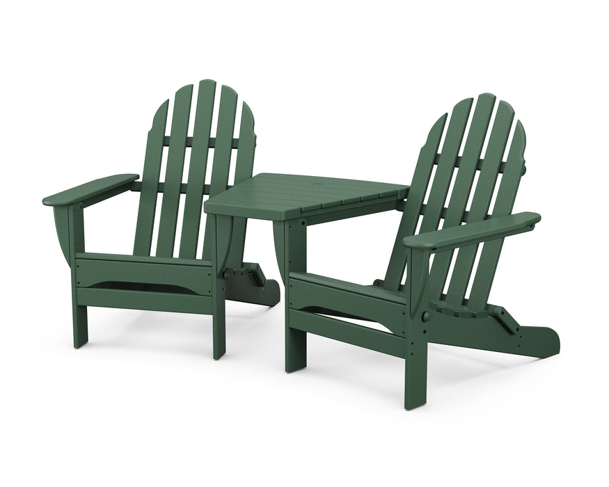 POLYWOOD Classic Folding Adirondacks with Angled Connecting Table in Green image