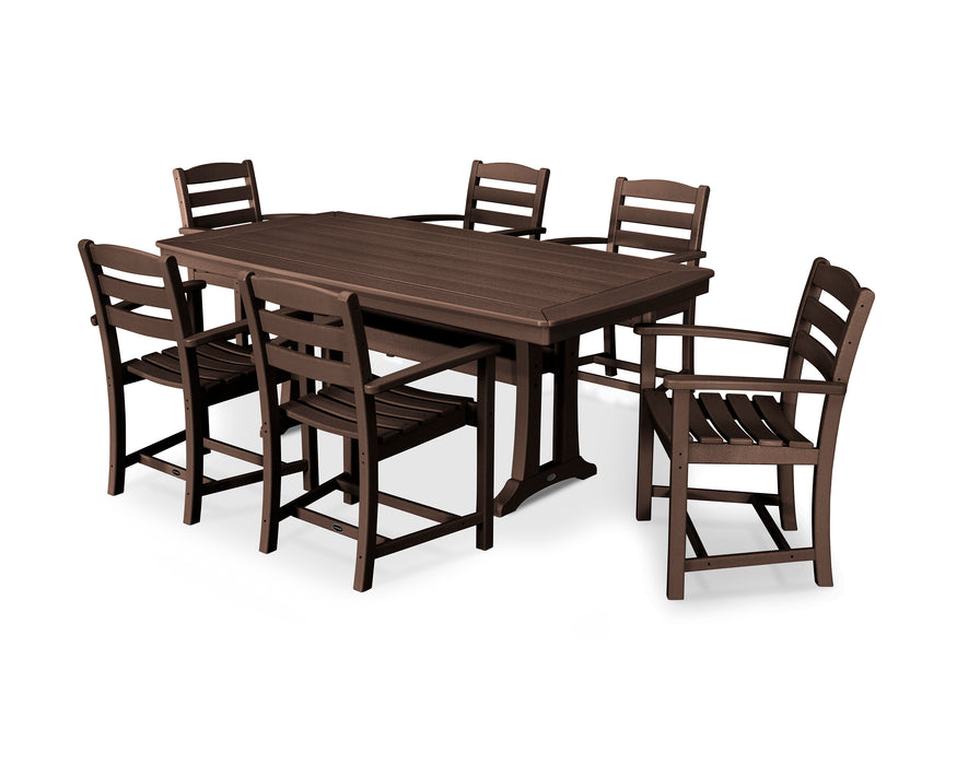 POLYWOOD La Casa Cafe 7-Piece Arm Chair Dining Set in Mahogany image