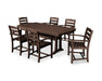 POLYWOOD La Casa Cafe 7-Piece Arm Chair Dining Set in Mahogany image