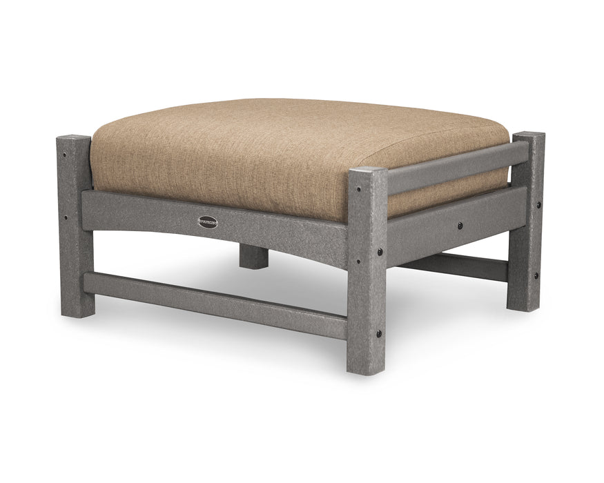 POLYWOOD Club Ottoman in Slate Grey / Sesame