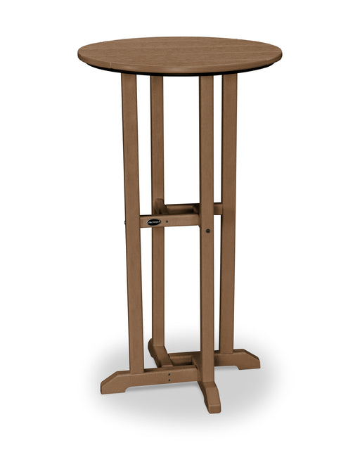 POLYWOOD 24" Round  Farmhouse Bar Bistro Table in Teak image