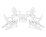 POLYWOOD Classic Folding Adirondack 5-Piece Conversation Group in White image