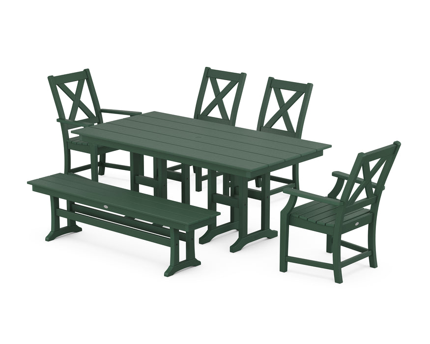 POLYWOOD Braxton 6-Piece Farmhouse Dining Set in Green