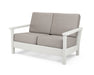 POLYWOOD Harbour Deep Seating Loveseat in Vintage White / Weathered Tweed image