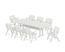 POLYWOOD Nautical Lowback 9-Piece Farmhouse Dining Set with Trestle Legs in Vintage White image