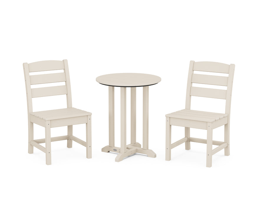 POLYWOOD Lakeside Side Chair 3-Piece Round Dining Set in Sand