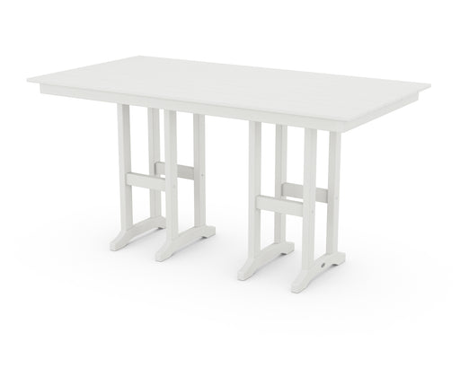 POLYWOOD Farmhouse 37" x 72" Counter Table in Vintage White image