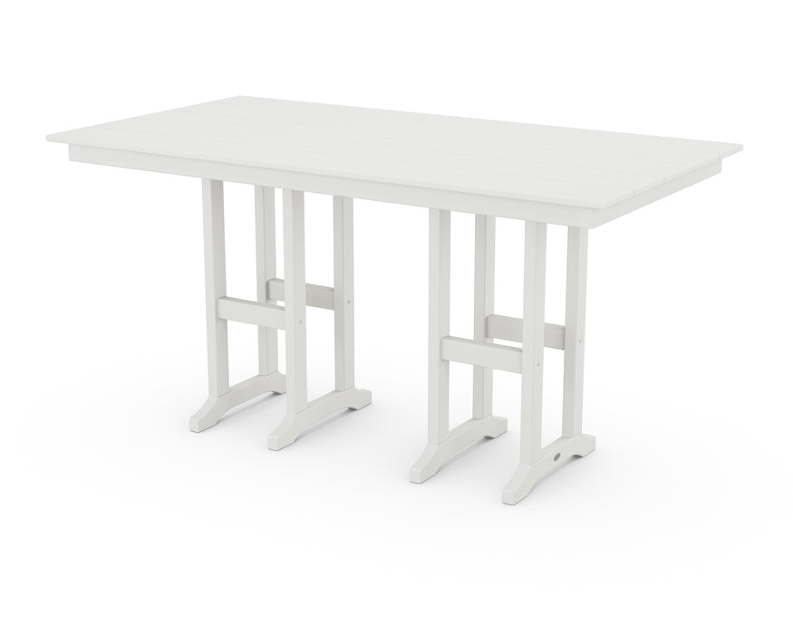 POLYWOOD Farmhouse 37" x 72" Counter Table in Vintage White