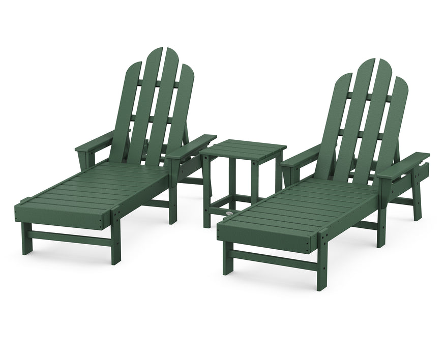 POLYWOOD Long Island Chaise 3-Piece Set in Green image