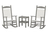 POLYWOOD Jefferson 3-Piece Woven Rocker Set in Slate Grey / White Loom image