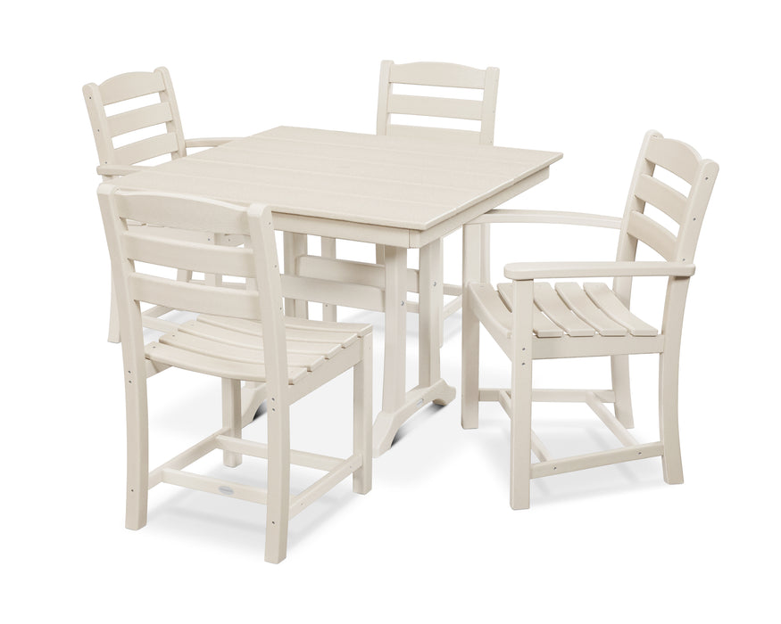 POLYWOOD La Casa Cafe 5-Piece Farmhouse Dining Set with Trestle Legs in Sand