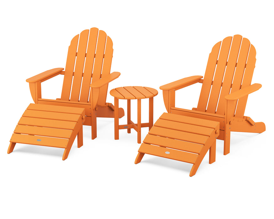 POLYWOOD Classic Oversized Adirondack 5-Piece Casual Set in Tangerine image