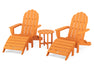 POLYWOOD Classic Oversized Adirondack 5-Piece Casual Set in Tangerine image