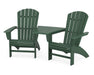 POLYWOOD Nautical 3-Piece Curveback Adirondack Set with Angled Connecting Table in Green image