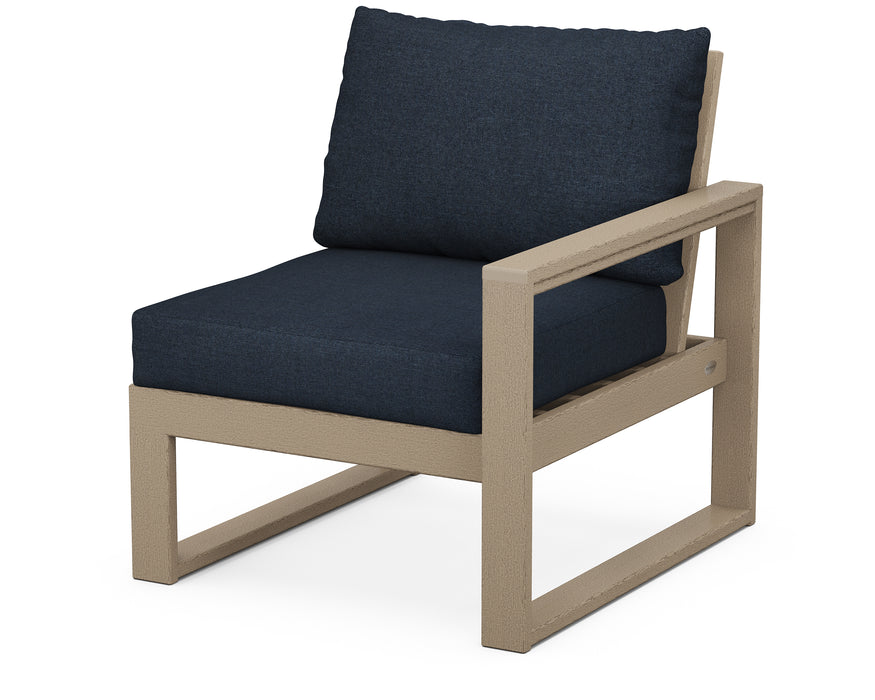 POLYWOOD EDGE Modular Right Arm Chair in Vintage Sahara / Marine Indigo