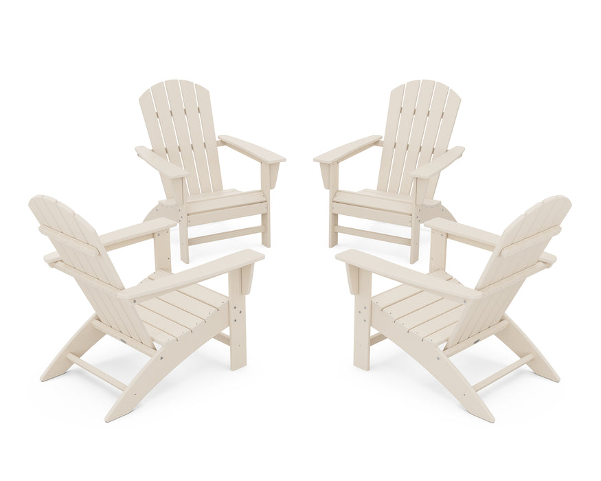 POLYWOOD Nautical 4-Piece Adirondack Conversation Set in Sand