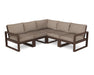 POLYWOOD EDGE 5-Piece Modular Deep Seating Set in Mahogany / Spiced Burlap image