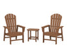 POLYWOOD South Beach Casual Chair 3-Piece Set with 18" South Beach Side Table in Teak image