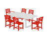 POLYWOOD Lakeside 7-Piece Dining Set in Sunset Red / White image
