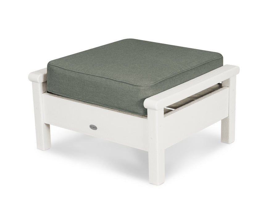 POLYWOOD Harbour Deep Seating Ottoman in Vintage White / Cast Sage image