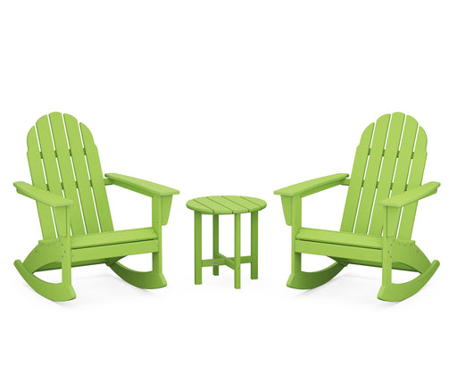 POLYWOOD Vineyard 3-Piece Adirondack Rocking Chair Set in Lime image