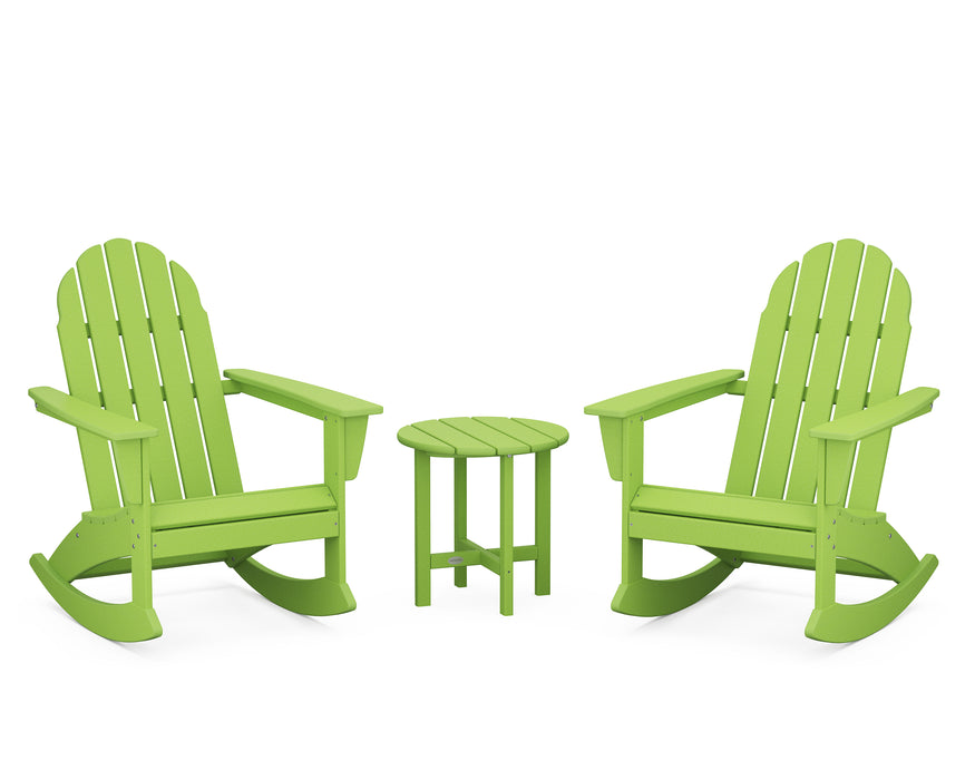 POLYWOOD Vineyard 3-Piece Adirondack Rocking Chair Set in Lime image