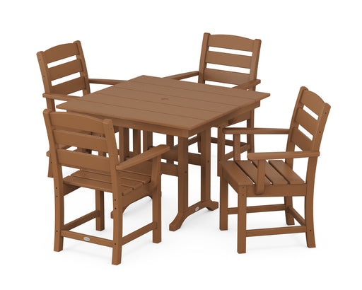 POLYWOOD Lakeside 5-Piece Farmhouse Dining Set in Teak image