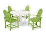 POLYWOOD Classic Adirondack 5-Piece Round Farmhouse Dining Set in Lime / White image