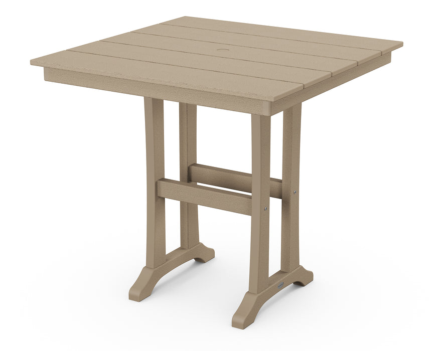 POLYWOOD Farmhouse Trestle 37" Counter Table in Vintage Sahara