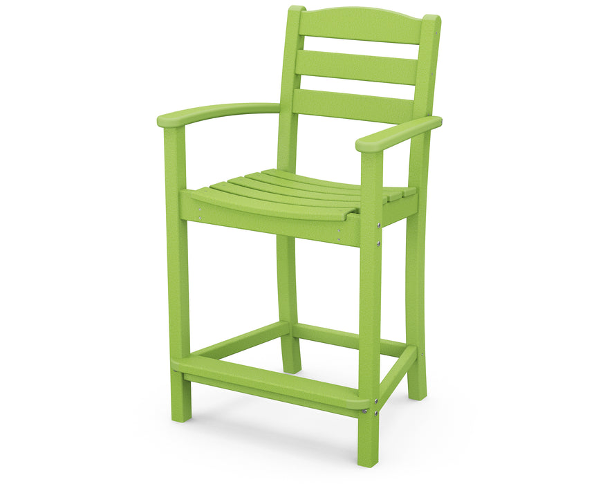 POLYWOOD La Casa Cafe Counter Arm Chair in Lime