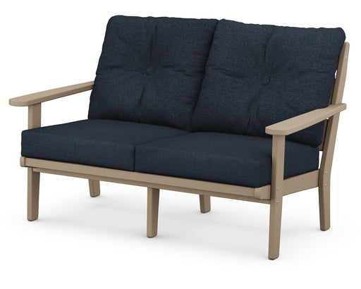 POLYWOOD Lakeside Deep Seating Loveseat in Vintage Sahara / Marine Indigo image
