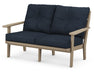 POLYWOOD Lakeside Deep Seating Loveseat in Vintage Sahara / Marine Indigo image