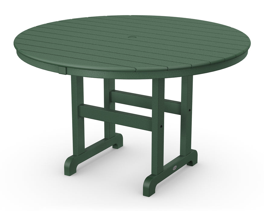 POLYWOOD 48" Round Farmhouse Dining Table in Green