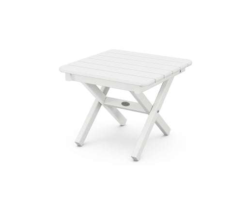 POLYWOOD Square 18" Side Table in White / White image