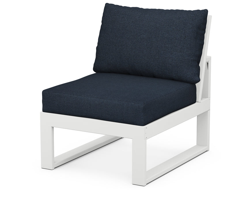 POLYWOOD Modular Armless Chair in White / Marine Indigo image
