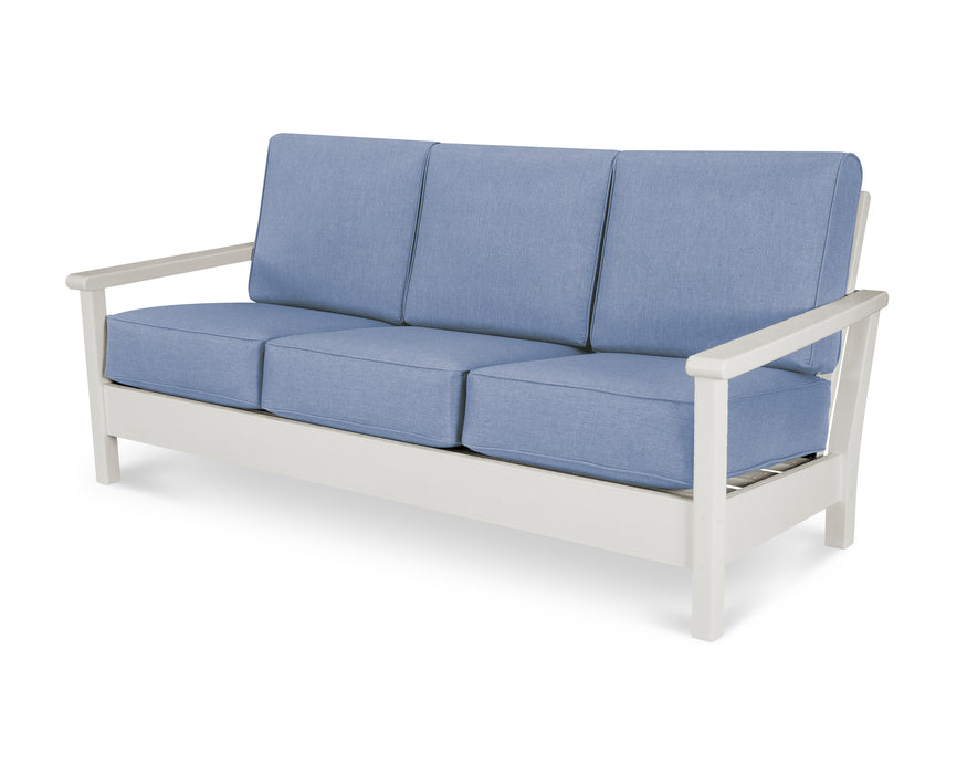 POLYWOOD Harbour Deep Seating Sofa in Vintage White / Cast Ocean image