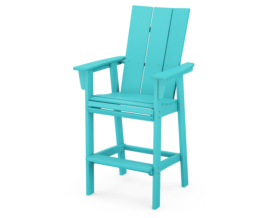 POLYWOOD Modern Curveback Adirondack Bar Chair in Aruba