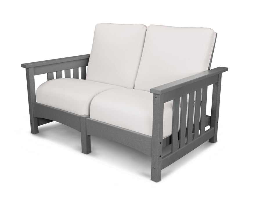 POLYWOOD Mission Loveseat in Slate Grey / Bird's Eye