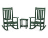 POLYWOOD Estate 3-Piece Rocking Chair Set with Long Island 18" Side Table in Green image